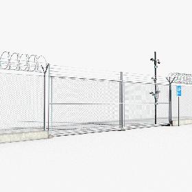3D Barbed Wire Fence